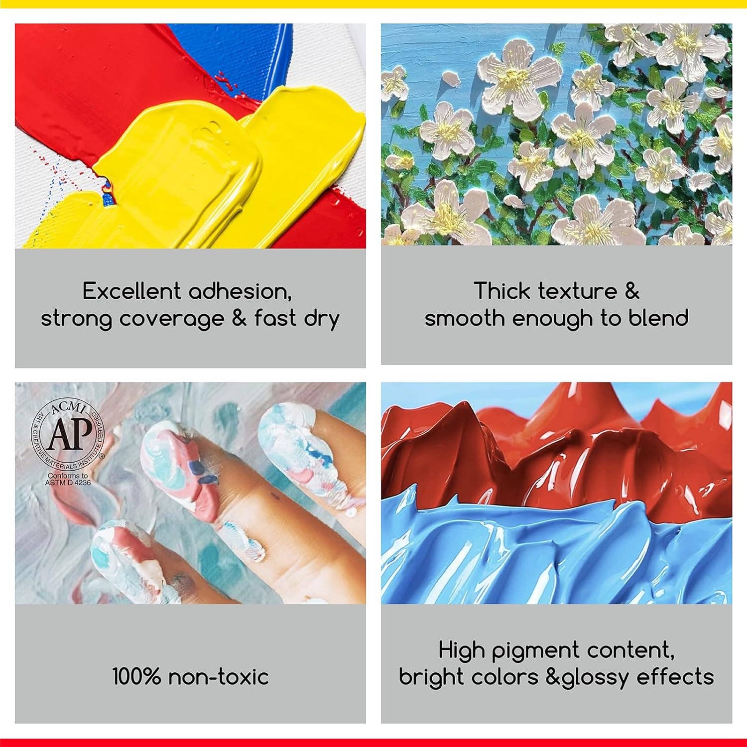 MEEDEN Lemon Cad Yellow Hue Acrylic Paint, Heavy Body, Gloss Finish, Extra-Large 1 L /33.8 oz Non-Toxic Rich Pigments Color, Professional Artist Acrylic Paint for Adults on Canvas,Wall,Wood Painting