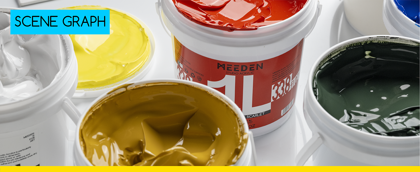 MEEDEN Lemon Cad Yellow Hue Acrylic Paint, Heavy Body, Gloss Finish, Extra-Large 1 L /33.8 oz Non-Toxic Rich Pigments Color, Professional Artist Acrylic Paint for Adults on Canvas,Wall,Wood Painting