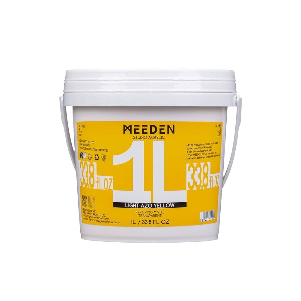 MEEDEN Studio Acrylic Paint-Light Azo Yellow, 1L / 33.8 oz