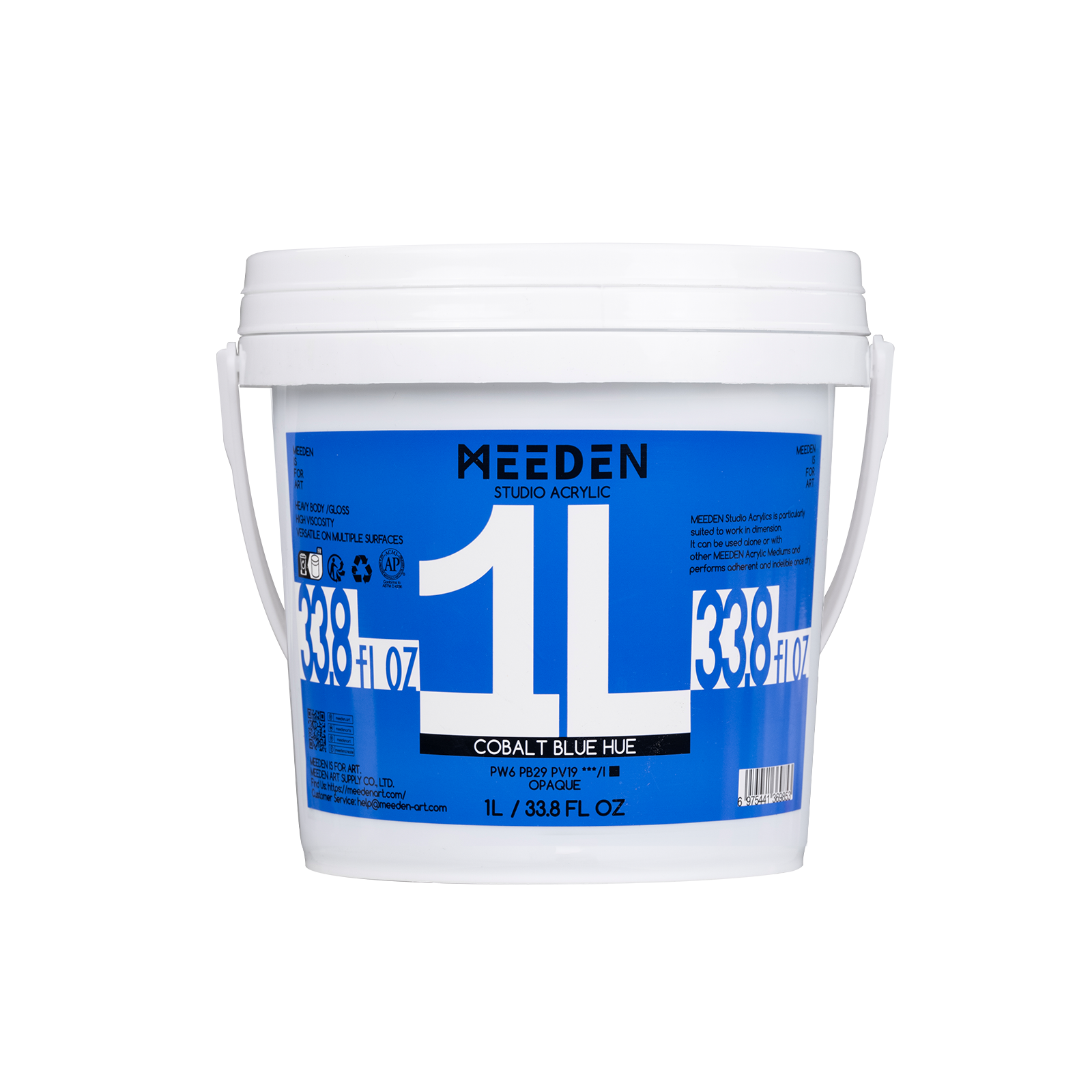 MEEDEN Studio Acrylic Paint-Cobalt Blue Hue, 1L / 33.8 oz