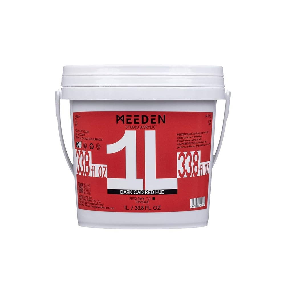 MEEDEN Studio Acrylic Paint-Dark Cad Red Hue, 1L / 33.8 oz