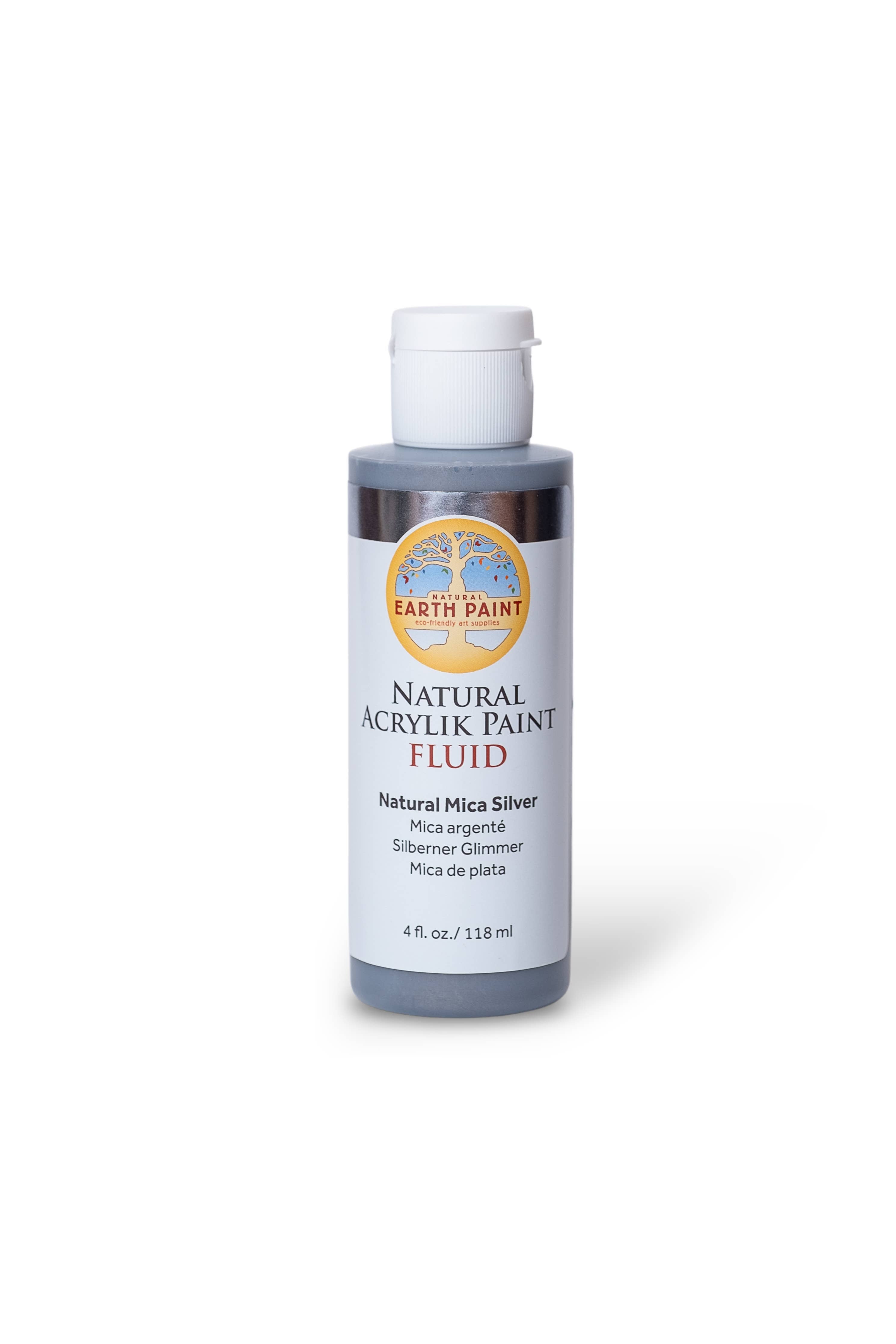 Fluid - Natural Acrylik Paint: Silver Mica / 4 fl oz